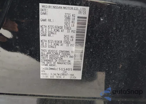 2020 Infiniti Qx60 Luxe from USA, damaged, VIN 5N1DL0MN6LC515405